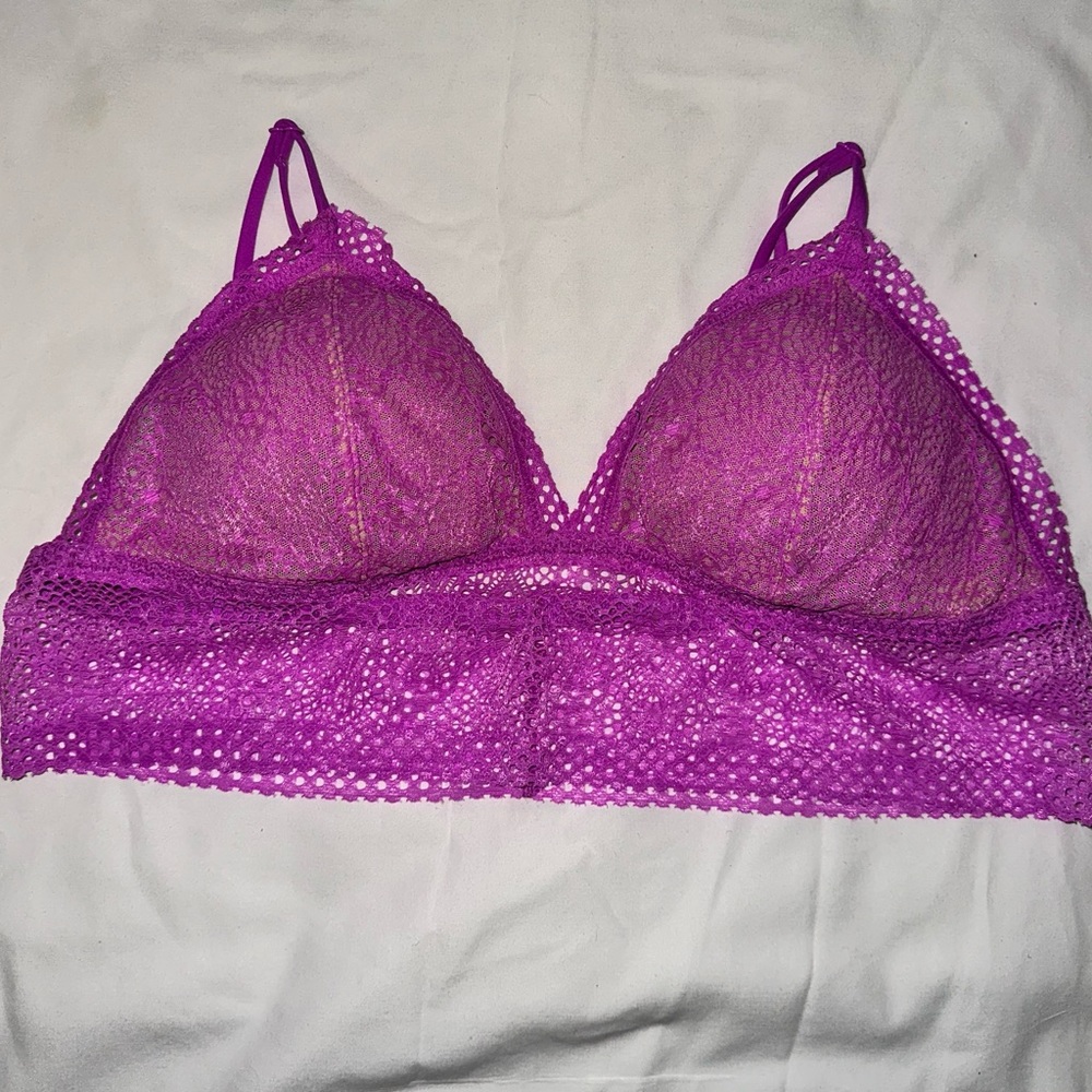 Victoria Secret Pink Lace Lined Bralette, L - Picture 3 of 6